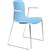 DAL ACTI CHAIR SLED BASE ARMS LIGHT GREY ARMPADS AND CHROME FRAME PALE BLUE POLYPROP SHELL