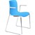 DAL ACTI CHAIR SLED BASE ARMS LIGHT GREY ARMPADS AND CHROME FRAME OCEAN BLUE POLYPROP SHELL