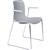DAL ACTI CHAIR SLED BASE ARMS LIGHT GREY ARMPADS AND CHROME FRAME LIGHT GREY POLYPROP SHELL