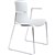DAL ACTI CHAIR SLED BASE ARMS LIGHT GREY ARMPADS AND CHROME FRAME WHITE POLYPROP SHELL