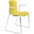 DAL ACTI CHAIR SLED BASE ARMS LIGHT GREY ARMPADS AND CHROME FRAME YELLOW POLYPROP SHELL