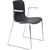 DAL ACTI CHAIR SLED BASE ARMS LIGHT GREY ARMPADS AND CHROME FRAME CHARCOAL POLYPROP SHELL