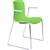 DAL ACTI CHAIR SLED BASE ARMS LIGHT GREY ARMPADS AND CHROME FRAME GREEN POLYPROP SHELL