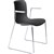 DAL ACTI CHAIR SLED BASE ARMS LIGHT GREY ARMPADS AND CHROME FRAME BLACK POLYPROP SHELL