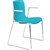 DAL ACTI CHAIR SLED BASE ARMS LIGHT GREY ARMPADS AND CHROME FRAME TEAL POLYPROP SHELL