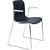DAL ACTI CHAIR SLED BASE ARMS LIGHT GREY ARMPADS AND CHROME FRAME NAVY BLUE POLYPROP SHELL