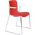 DAL ACTI CHAIR SLED BASE ARMS WHITE ARMPADS AND CHROME FRAME RED POLYPROP SHELL