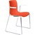 DAL ACTI CHAIR SLED BASE ARMS WHITE ARMPADS AND CHROME FRAME ORANGE POLYPROP SHELL