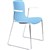 DAL ACTI CHAIR SLED BASE ARMS WHITE ARMPADS AND CHROME FRAME PALE BLUE POLYPROP SHELL