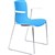DAL ACTI CHAIR SLED BASE ARMS WHITE ARMPADS AND CHROME FRAME OCEAN BLUE POLYPROP SHELL
