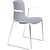 DAL ACTI CHAIR SLED BASE ARMS WHITE ARMPADS AND CHROME FRAME LIGHT GREY POLYPROP SHELL