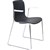 DAL ACTI CHAIR SLED BASE ARMS WHITE ARMPADS AND CHROME FRAME CHARCOAL POLYPROP SHELL