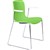 DAL ACTI CHAIR SLED BASE ARMS WHITE ARMPADS AND CHROME FRAME GREEN POLYPROP SHELL