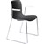 DAL ACTI CHAIR SLED BASE ARMS WHITE ARMPADS AND CHROME FRAME BLACK POLYPROP SHELL