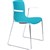 DAL ACTI CHAIR SLED BASE ARMS WHITE ARMPADS AND CHROME FRAME TEAL POLYPROP SHELL