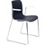 DAL ACTI CHAIR SLED BASE ARMS WHITE ARMPADS AND CHROME FRAME NAVY BLUE POLYPROP SHELL