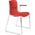 DAL ACTI CHAIR SLED BASE ARMS BLACK ARMPADS AND CHROME FRAME RED POLYPROP SHELL