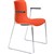 DAL ACTI CHAIR SLED BASE ARMS BLACK ARMPADS AND CHROME FRAME ORANGE POLYPROP SHELL