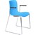 DAL ACTI CHAIR SLED BASE ARMS BLACK ARMPADS AND CHROME FRAME OCEAN BLUE POLYPROP SHELL