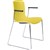 DAL ACTI CHAIR SLED BASE ARMS BLACK ARMPADS AND CHROME FRAME YELLOW POLYPROP SHELL