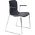 DAL ACTI CHAIR SLED BASE ARMS BLACK ARMPADS AND CHROME FRAME CHARCOAL POLYPROP SHELL