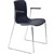 DAL ACTI CHAIR SLED BASE ARMS BLACK ARMPADS AND CHROME FRAME NAVY BLUE POLYPROP SHELL