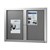 VISIONCHART BE NOTICED NOTICE CASE 2 HINGED DOOR 1220 X 915MM SILVER FRAME GREY BACKING