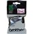 BROTHER ME21 NON LAMINATED LABELLING TAPE 9MM BLACK ON PINK