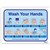 DURUS WALL SIGN HOW TO WASH HANDS RECTANGLE 225 X 300MM BLUEWHITE