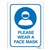 DURUS WALL SIGN PLEASE WEAR A FACE MASK RECTANGLE 225 X 300MM BLUEWHITE