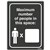 DURUS WALL SIGN MAXIMUM CAPACITY PEOPLE RECTANGLE 225 X 300MM BLACKWHITE