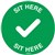 DURUS ADHESIVE SIGN SIT HERE CIRCULAR 200MM GREEN