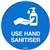 DURUS ADHESIVE FLOOR SIGN USE HAND SANITISER CIRCULAR 250MM BLUE