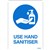 DURUS SELF ADHESIVE DECAL USE HAND SANITISER 105 X 148MM BLUEWHITE PACK 2