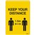 DURUS SELF ADHESIVE DECAL KEEP YOUR DISTANCE 105 X 148MM YELLOW PACK 2
