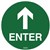 DURUS ADHESIVE FLOOR SIGN ENTRY CIRCULAR 250MM GREENWHITE
