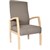 BELLA GUEST CHAIR HIGH BACK TIMBER FRAME GRAVEL FABRIC