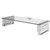 ERGOVIDA TEMPERED GLASS MONITOR RISER WITH USBAV PORTS 613 X 210 X 130MM WHITE