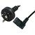 COMSOL MAINS OUTLET POWER CABLE 3PIN AUS MALE TO RIGHT ANGLE IECC13 FEMALE 2M BLACK