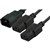 COMSOL MAINS OUTLET POWER SPLITTER CABLE 1 X IECC14 MALE TO 2 X IECC13 FEMALE 2M BLACK