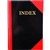 BLACK AND RED NOTEBOOK CASEBOUND RULED AZ INDEX 200 PAGE A4 GLOSS COVER