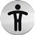 DURABLE PICTOGRAM SIGN WC MEN 83MM STAINLESS STEEL