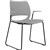 DELTA SLED BASE CHAIR WITH ARMS BLACK POWDERCOAT FRAME LIGHT GREY POLYPROP SHELL