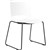 DELTA SLED BASE CHAIR BLACK POWDERCOAT FRAME WHITE POLYPROP SHELL