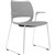 DELTA SLED BASE CHAIR WITH ARMS CHROME FRAME POLYPROP SHELL LIGHT GREY