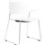 DELTA SLED BASE CHAIR WITH ARMS CHROME FRAME POLYPROP SHELL WHITE