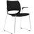 DELTA SLED BASE CHAIR WITH ARMS CHROME FRAME POLYPROP SHELL BLACK