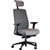 JIRRA CHAIR HIGH MESH BACK ARMS HEADREST GREY
