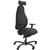 SERATI HIGH BACK CHAIR PROCONTROL SYNCHRO 2D HEADREST ADJUSTABLE ARMREST BLACK ALUMINIUM BASE FOOTPLATES GABRIEL BLACK FABRIC