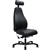 SERATI HIGH BACK CHAIR BODYWEIGHT SYNCHRO 2D HEADREST BLACK ALUMINIUM BASE FOOTPLATES NEO BLACK LEATHER